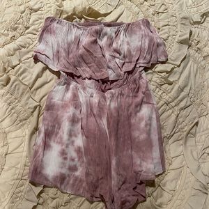 Rose & White Strapless Romper